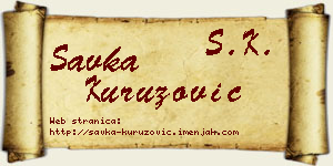 Savka Kuruzović vizit kartica
